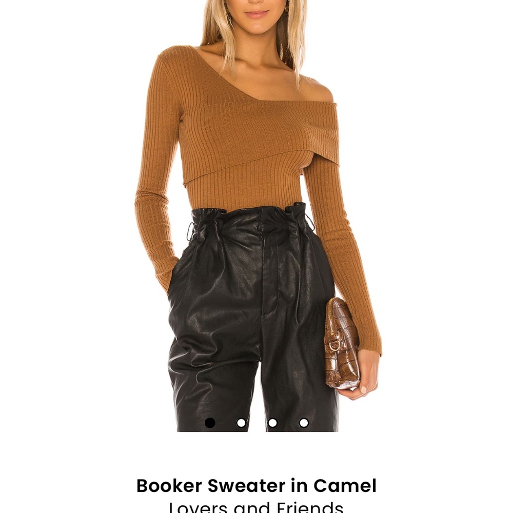 Lovers + Friends Brown Off-the-Shoulder Sweater